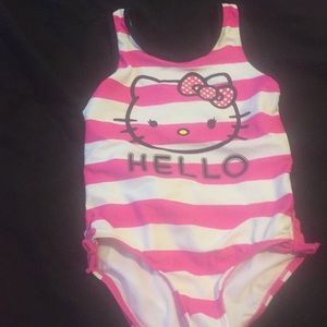 Girls hello kitty one piece swim suit